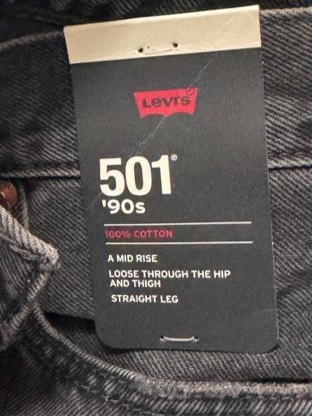 NWT Levi's 501 Straight Leg Black Denim Jeans - Picture 3 of 7